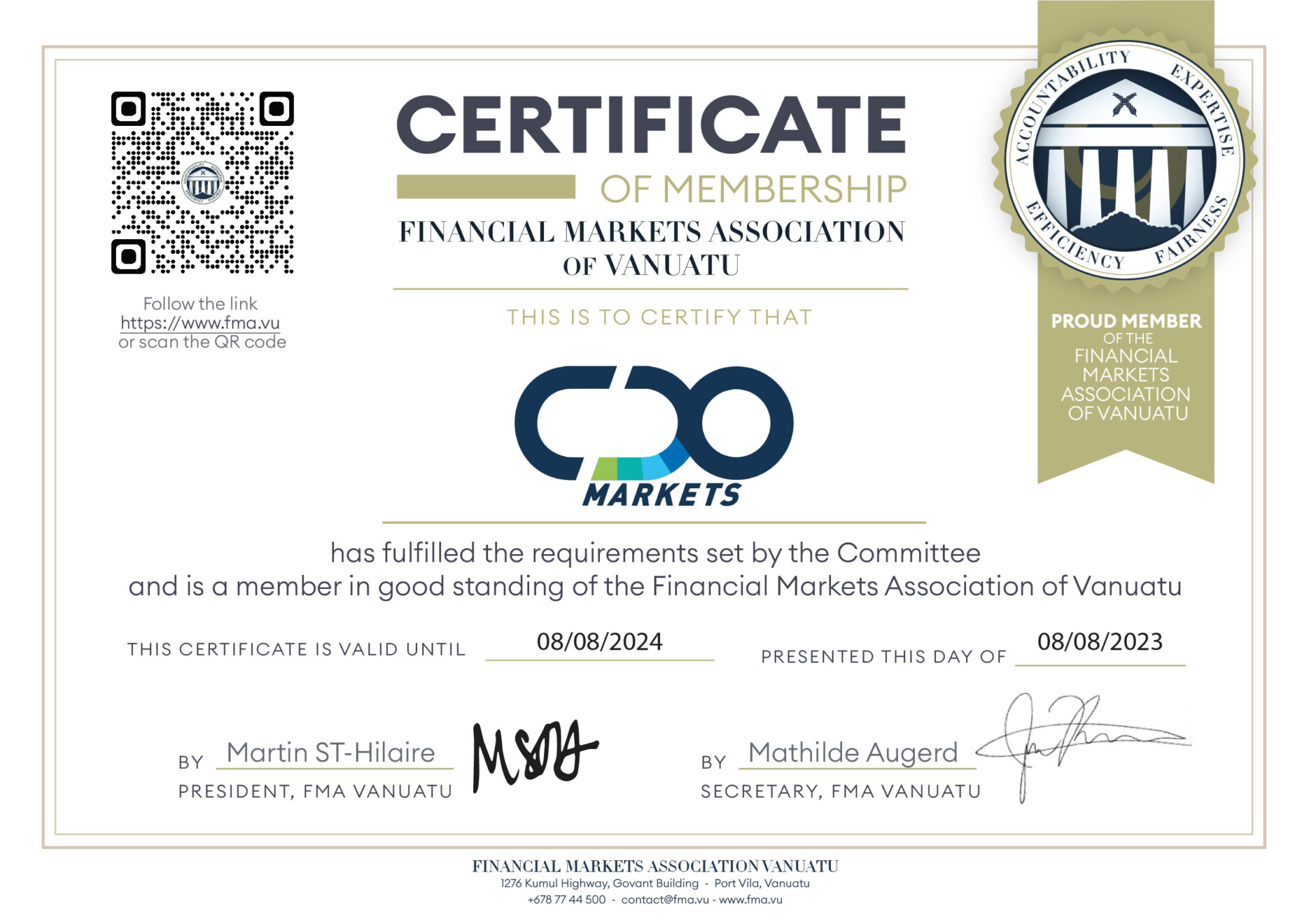 Membership – Financial Markets Association of Vanuatu